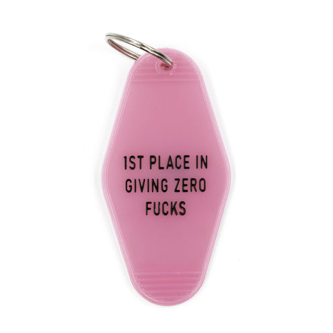1st Place in Giving Zero Fucks Keychain in Blush Pink