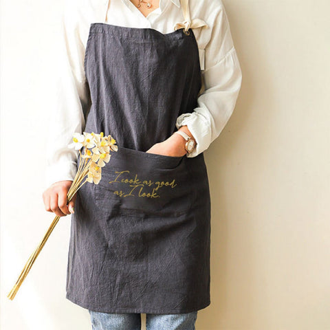 Linen Apron: I Cook As Good As I Look - Kitchen Tools & Accessories