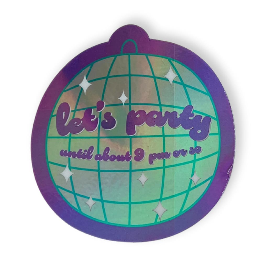 Let's Party Disco Ball Holographic Sticker